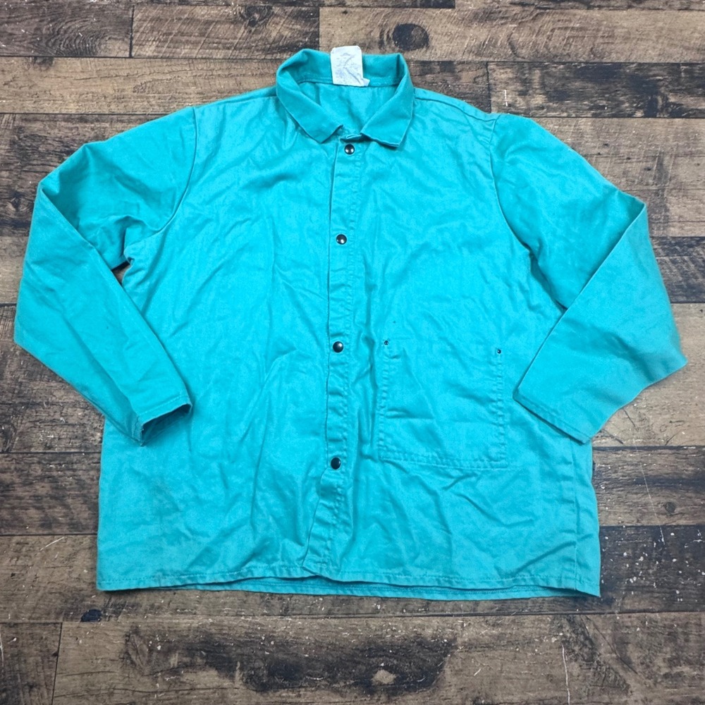 Steiner Industries Teal Work Chore Jacket Snap Front Long Sleeve Size‎ XL
